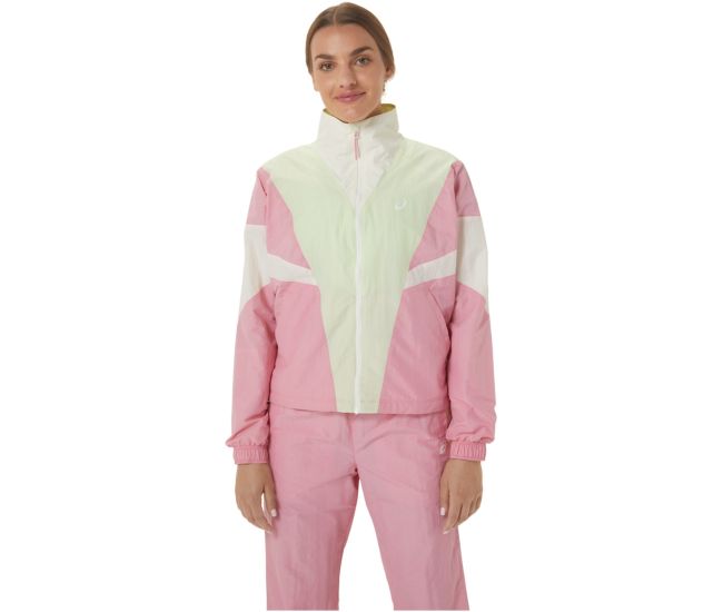 ASICS PRINTED JACKET レディース ディーパピンク M Womens sports jacket Asics TIGER TRACKSUIT JACKET W green | AD